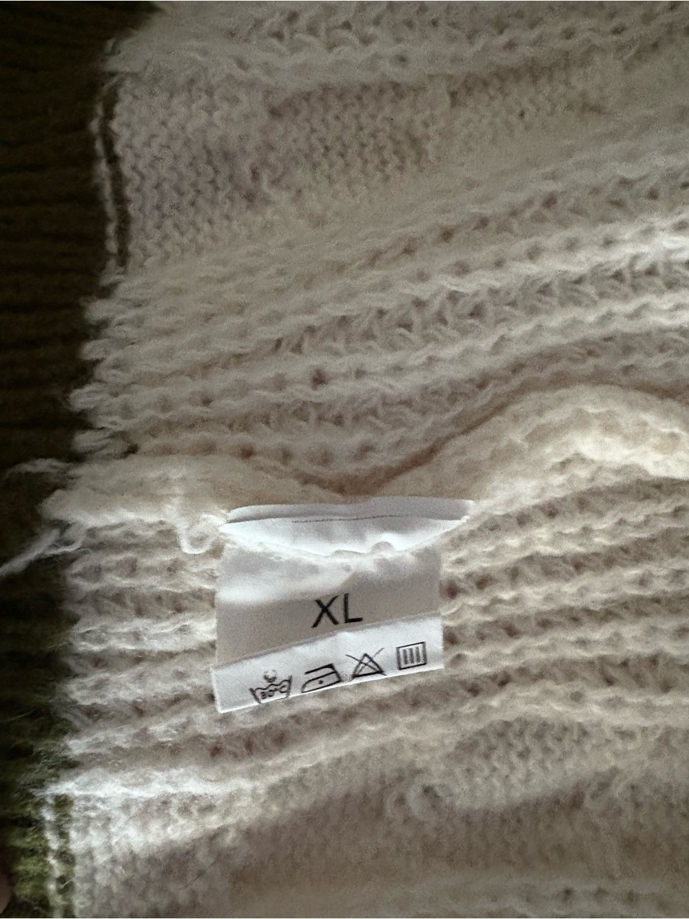 T.S. Evermore Cream Cable Knit Cardigan with Olive Trim - Picture 7 of 7